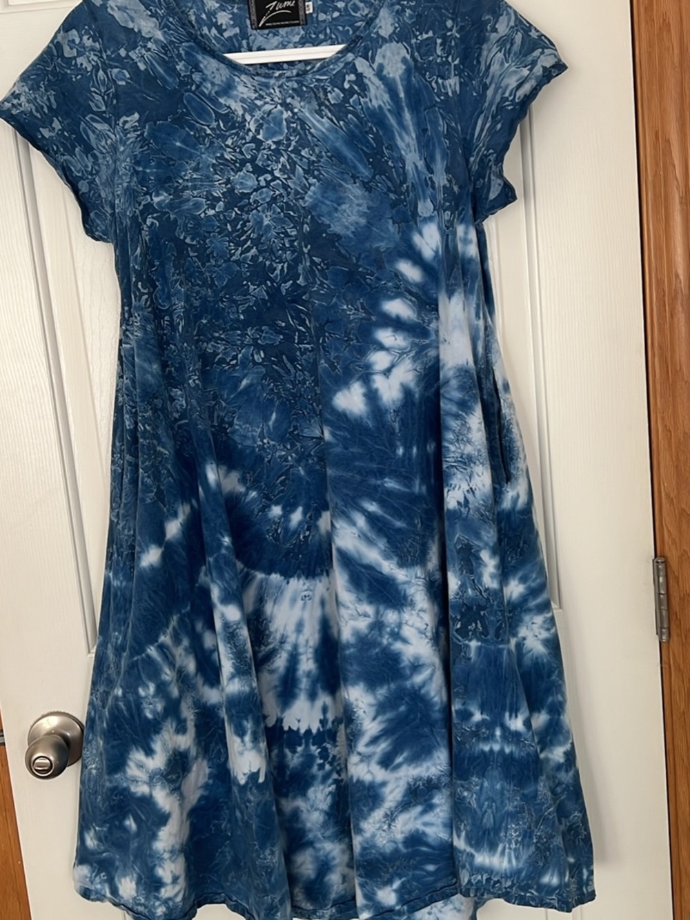 Blue Tie-Dye Swing Dress